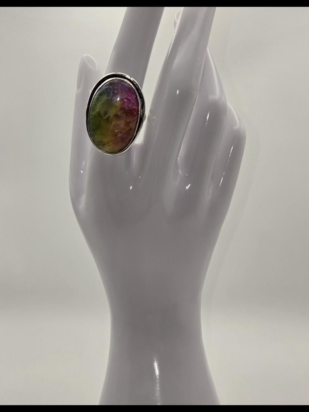 Handmade Rainbow Solar Quartz Statement Ring โ Size 9